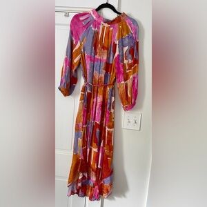 Anthopologie midi pattern long sleeve dress!